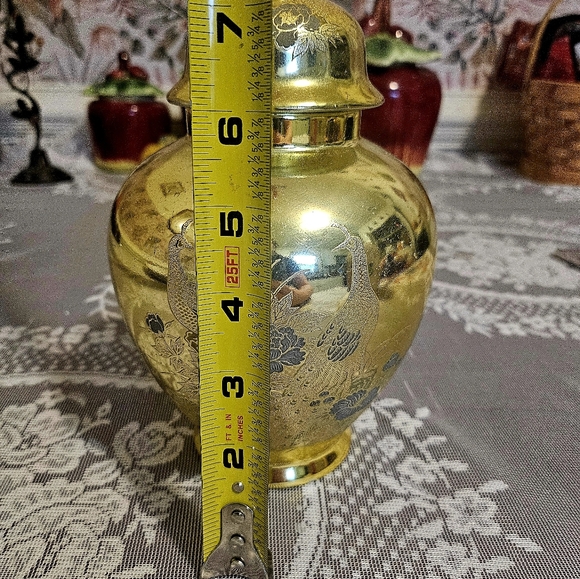 Japanese Ginger Jar Gold Gilt Silver Pheasant - Picture 2 of 7